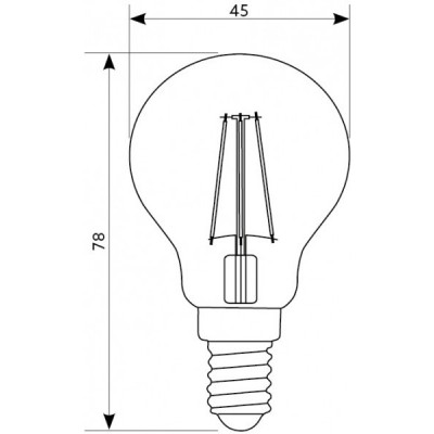 Żarówka LED Kulka E14 - 4W, Barwa Ciepłobiała - Edison Filament