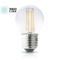 Żarówka LED Kulka E27 - 4W, Barwa Ciepłobiała - Edison Filament