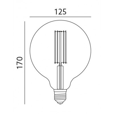 Żarówka Retro Led E27 7W Edison Filament - Kula, Barwa Ciepłobiała