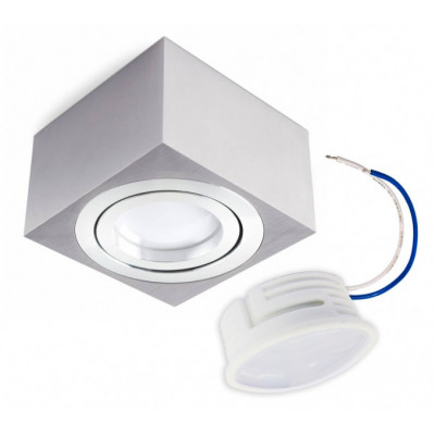 Zestaw - Lampa Prostokątna Chrom, H050 + Żarówka 5W