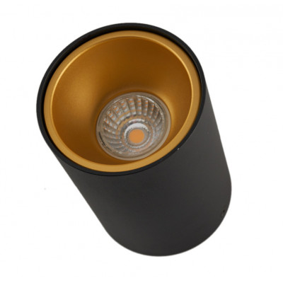 Aluminiowa Lampa typu Spot - Tuba Halogenowa Natynkowa Ø97 Czarno Złota