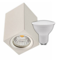 Zestaw - Lampa Plafon Prostokątna z Aluminium + Żarówka LED Gratis