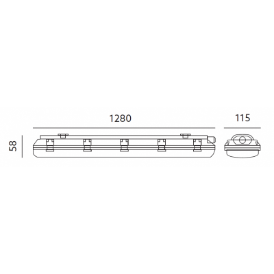 Komplet Oprawa Hermetyczna + 2x Świetlówki LED 16W - 120cm Barwa Zimna