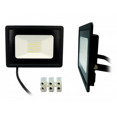 Zewnętrzny Naświetlacz Halogen LED 30W, Barwa Zimnobiała + Złączka