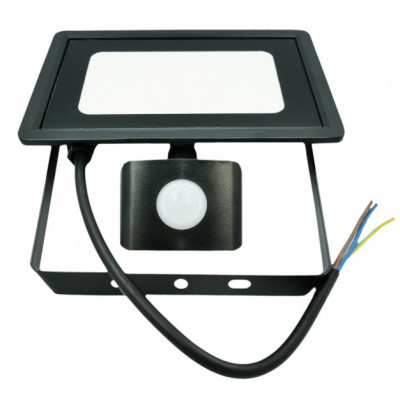 Zewnętrzny Naświetlacz Halogen LED 30W z Czujnikiem Ruchu, Barwa Ciepłobiała + Złączka