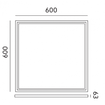 Ramka natynkowa do Panelu LED 60X60x6,3cm na Klik