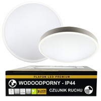Plafon LED z Czujnikiem Ruchu - 24w Premium Biały Barwa Neutralna
