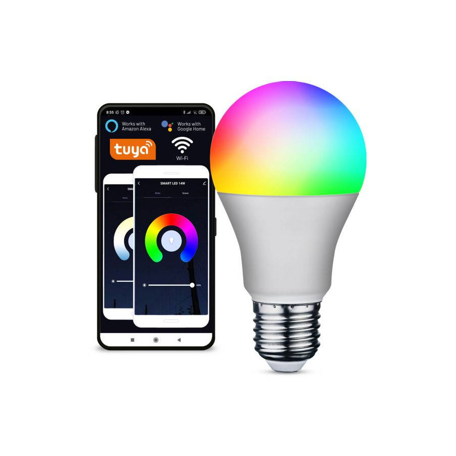 Inteligentna żarówka LED RGB+W E27 14W WIFI TUYA