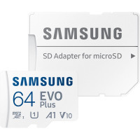 Samsung microSDXC EVO Plus - Karta pamięci 64 GB UHS-I U1 A1 V10 z adapterem