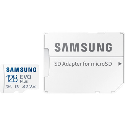 Samsung microSDXC EVO Plus - Karta pamięci 128 GB UHS-I | U3 A2 V30 z adapterem