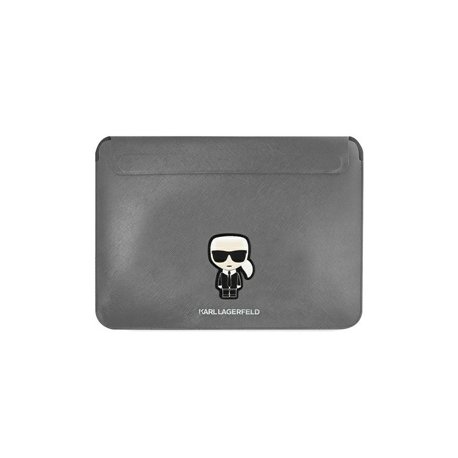 Karl Lagerfeld Saffiano Ikonik Sleeve - Etui na notebook 13" | 14" (Srebrny)
