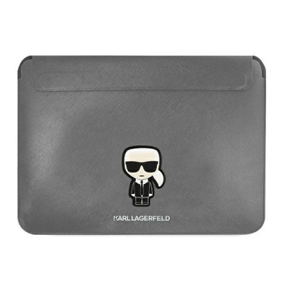Karl Lagerfeld Saffiano Ikonik Sleeve - Etui na notebook 13" | 14" (Srebrny)