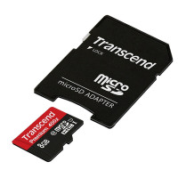 Transcend Memory MicroSDHC - Karta pamięci 8 GB UHS-1 U1 45MB|s z adapterem
