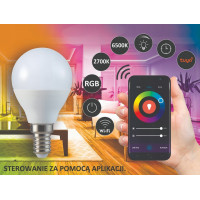 2x Inteligentna Żarówka LED RGB+W E14 ~5W + Gniazdko, Zdalne Sterowanie Urządzeniami - WIFI TUYA
