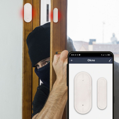 Czujnik Otwarcia Drzwi Okna Alarm WiFi Tuya Smart Home