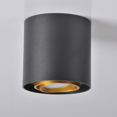 Lampa Sufitowa Oświetlenie Tuba LED Plafon Czarno Złoty - Eger na GU10