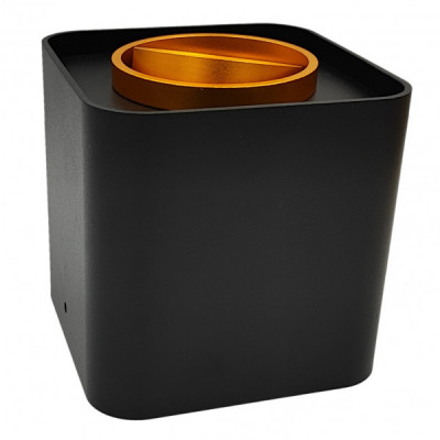 Lampa Sufitowa Oświetlenie Tuba LED Plafon Kwadratowy Czarno Złoty - Eger na GU10