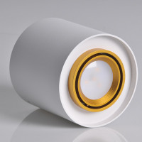 EGER GU10 oprawa natynkowa okrągła biało - złota