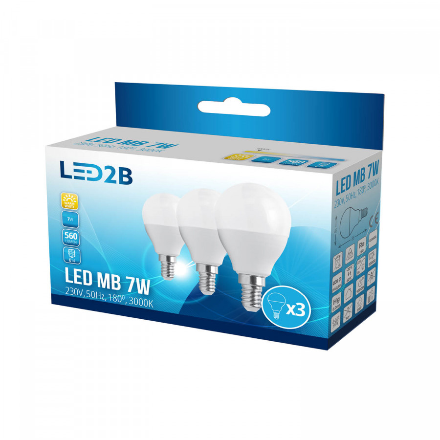 Led 7w E14 3000k 3sztuki (2,10 Za 1 Żarówkę)