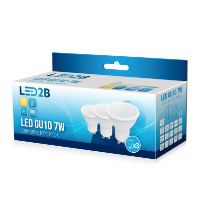 Led Gu10 7w 3000k 3sztuki...