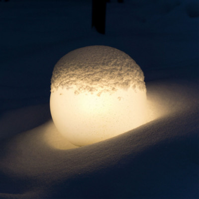 Kula Ogrodowa LED, Marmurowa - Klosz 38 cm