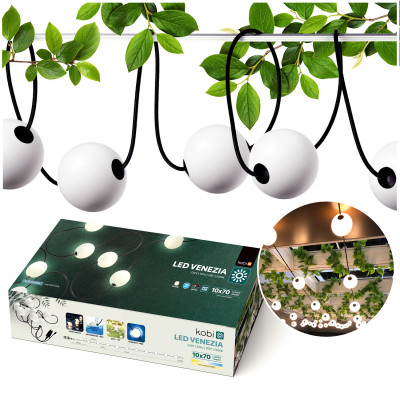 Girlanda Ogrodowa LED Łańcuch Świetlny Zewnętrzny Wodoodporny 10x Białe Kule