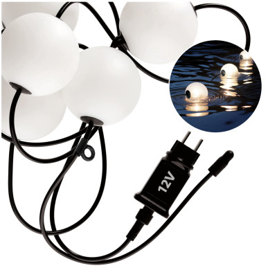 Girlanda Ogrodowa LED Lampa Pływająca Basen Oczko Wodne IP67 Białe Kule