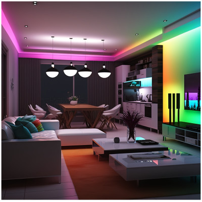 Taśma LED RGB Kolorowa 10m Smart Home Aplikacja Pilot Miganie w Rytm Muzyki