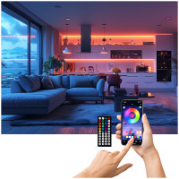 Taśma LED Kolorowa Aplikacja Smart Home Pilot Miganie w Rytm Muzyki RGB 5m
