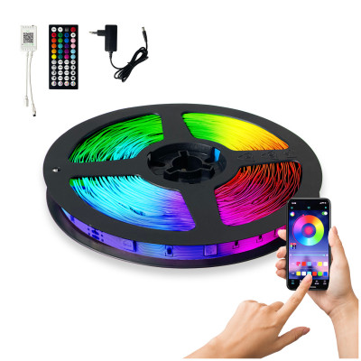 Taśma LED Kolorowa Aplikacja Smart Home Pilot Miganie w Rytm Muzyki RGB 10m