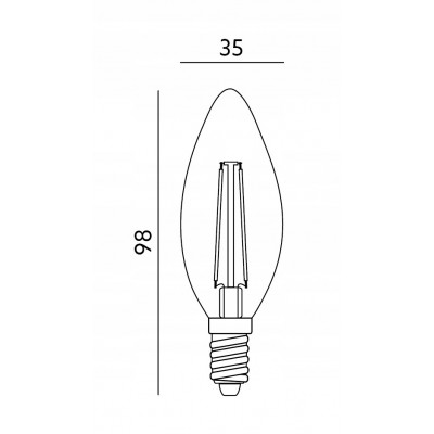 Zestaw 6x Żarówka E14 4W LED 470lm Filament Edison