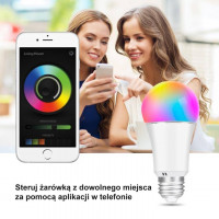 Smart Home Żarówka LED E27 WiFi TUYA 9,5W RGB+W 2700K-6500K GOOGLE ALEXA