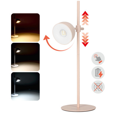 Lampka Biurkowa LED Bezprzewodowa Akumulatorowa Magnetyczna 2,5W CCT Różowa