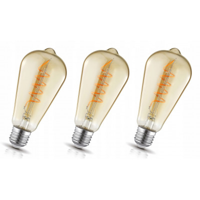 3x ŻARÓWKA LED E27 4W Edison Filamet CIEPŁOBIAŁA