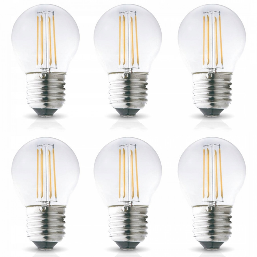 6x ŻARÓWKA LED E27 4W Edison Filamet Ciepłobiała