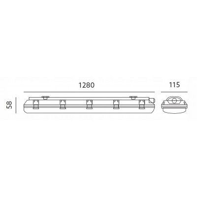 Lampa Hermetyczna Warsztatowa LED 120cm + 2x Świetlówka T8 18W Oprawa 4000K