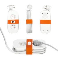 Przedłużacz FLOWFLEXER ORANGE 2-gniazda 1,4m z uziem. + 2xUSB biały