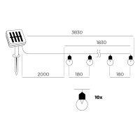 Solarna GIRLANDA ogrodowa LED 0,12W 10 ozdobnych kulek BARWA ZIMNA