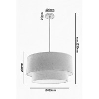 Lampa Wisząca Sufitowa Okrągła Boho Klosz 45cm TKANINA Naturalna 1xE27