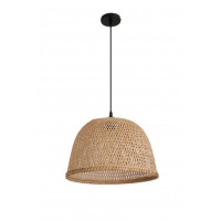 Lampa wisząca Boho z bambusowym kloszem 41 cm czarna naturalny zwis 1xE27