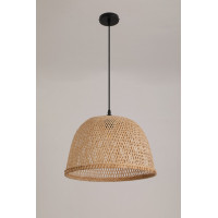 Lampa wisząca Boho z bambusowym kloszem 41 cm czarna naturalny zwis 1xE27