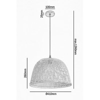 Lampa wisząca Boho z bambusowym kloszem 41 cm czarna naturalny zwis 1xE27