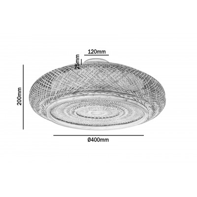 Plafon sufitowy bambusowy pleciony okrągły 40 cm 3xE27 odcienie beżu