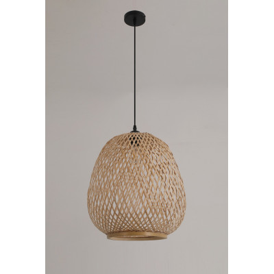 Lampa wisząca Boho z bambusowym kloszem naturalny design 1xE27