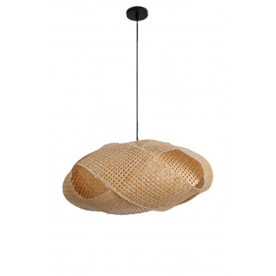 Oryginalna lampa wisząca Boho z plecionym abażurem bambusowym 50 cm 1xE27