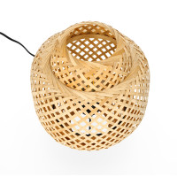 Lampa stołowa MAŁA styl BOHO z plecionego bambusa 22 cm naturalna 1xE27