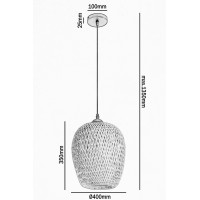 Bambusowa lampa wisząca sufitowa 35 cm naturalna 1xE27 beżowo-czarna