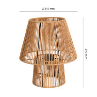 Lampa stołowa Boho mała naturalna sznur i metal lampka nocna 1xE27