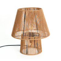 Lampa stołowa Boho mała naturalna sznur i metal lampka nocna 1xE27