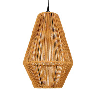 Lampa wisząca Boho mała z metalowym elementem i sznurkiem 30 cm 1xE27